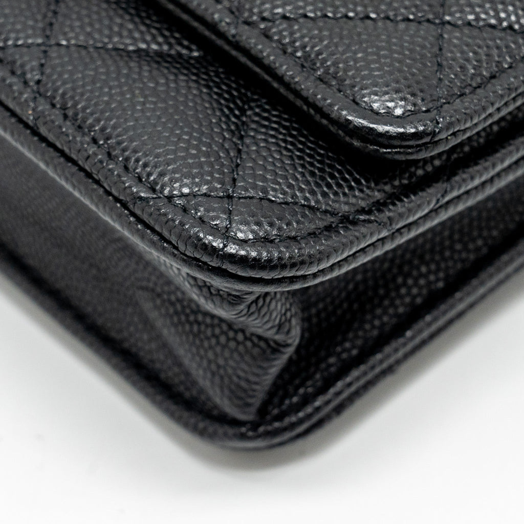 Chanel Coco Casino Wallet on Chain Caviar Black  (Microchip)