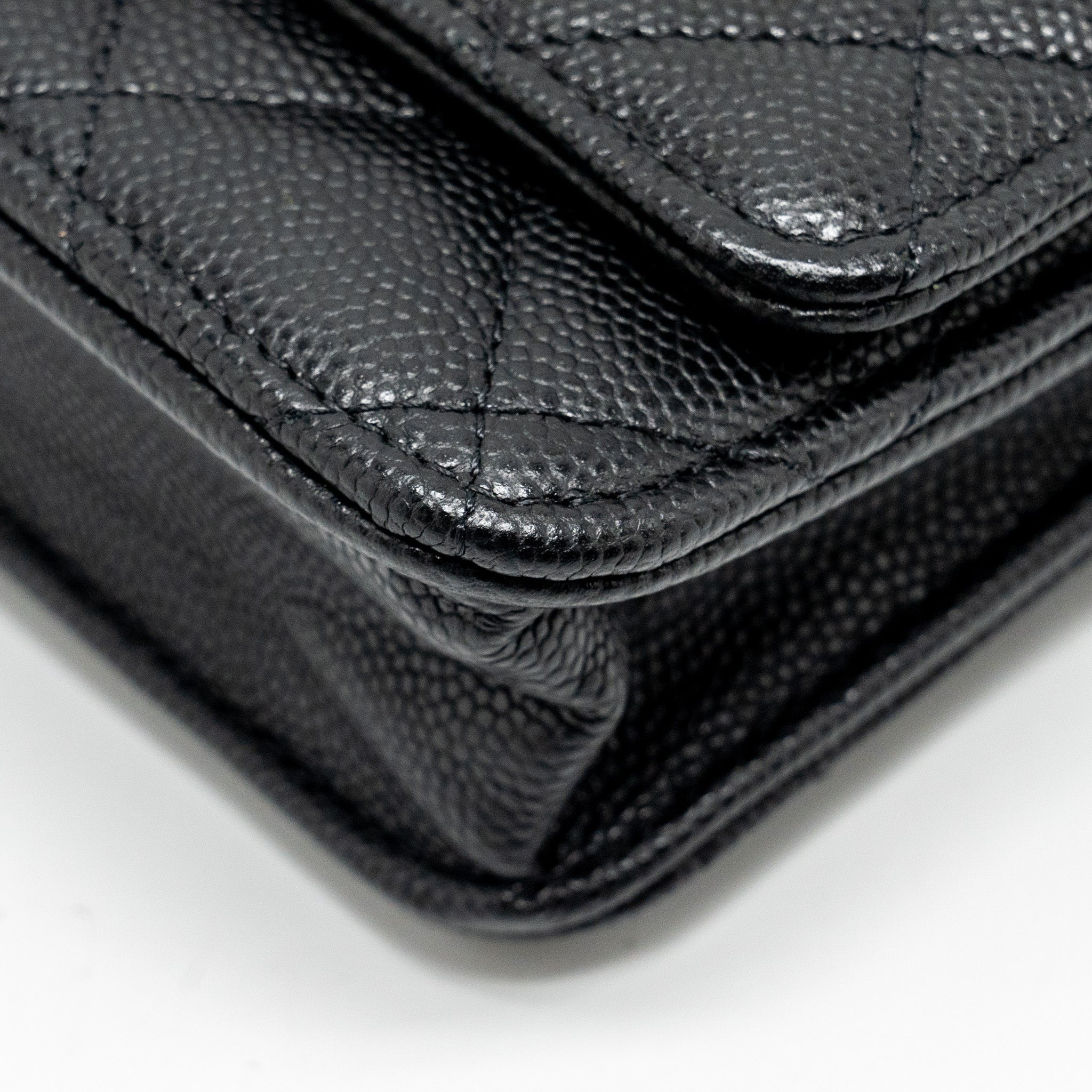 Chanel Coco Casino Wallet on Chain Caviar Black  (Microchip)
