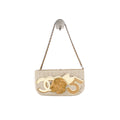 Chanel Camellia No. 5 Chocolate Canvas Pochette