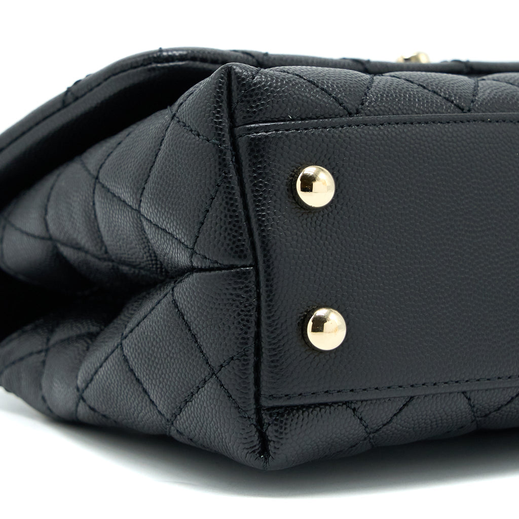 Chanel Small Coco Handle Caviar Black L