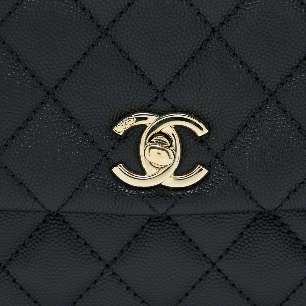 Chanel Small Coco Handle Caviar Black L