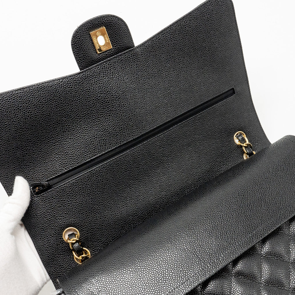 Chanel Maxi Classic Double Flap Bag Caviar Black