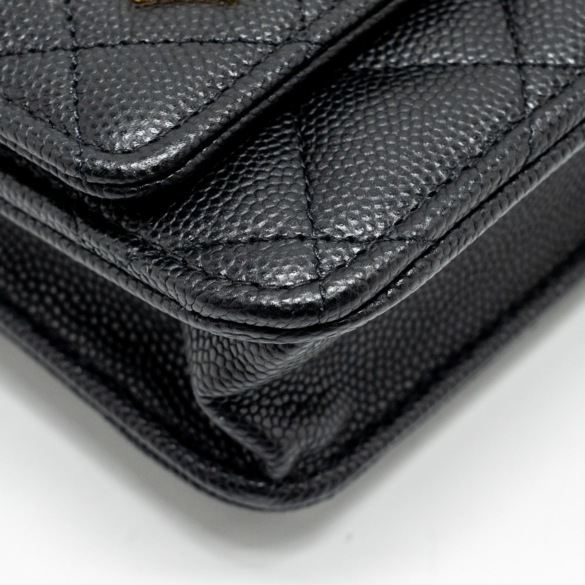 Chanel Coco Casino Wallet on Chain Caviar Black  (Microchip)