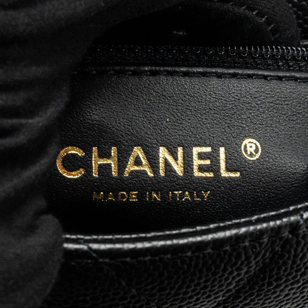Chanel Coco Love Flap Bag Adjustable Chain Caviar Black  (microchip)