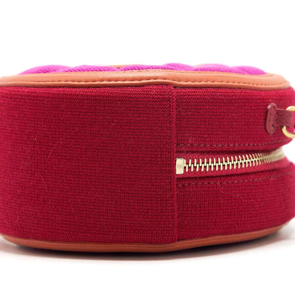 Chanel mini round Vanity with Chain Fabric Multi colour