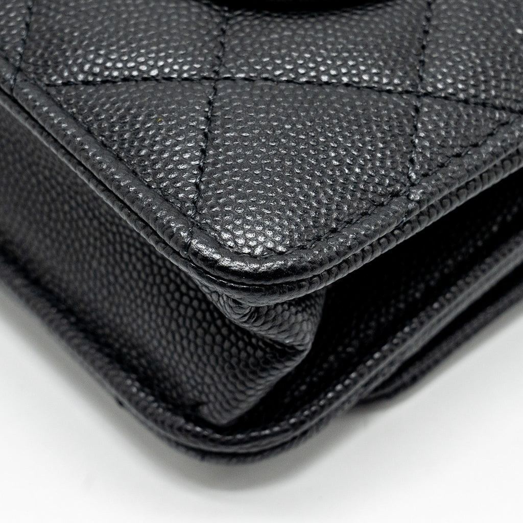 Chanel Coco Casino Wallet on Chain Caviar Black  (Microchip)