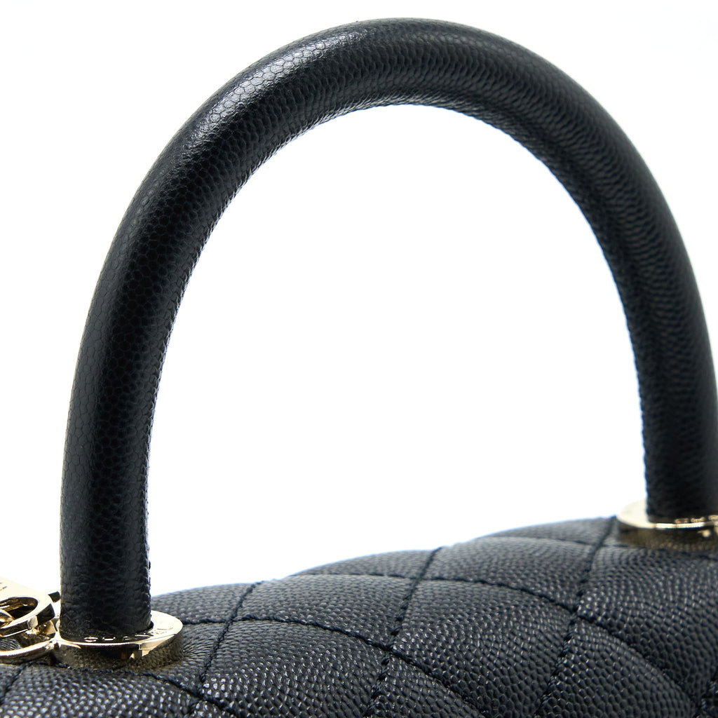 Chanel Small Coco Handle Caviar Black L