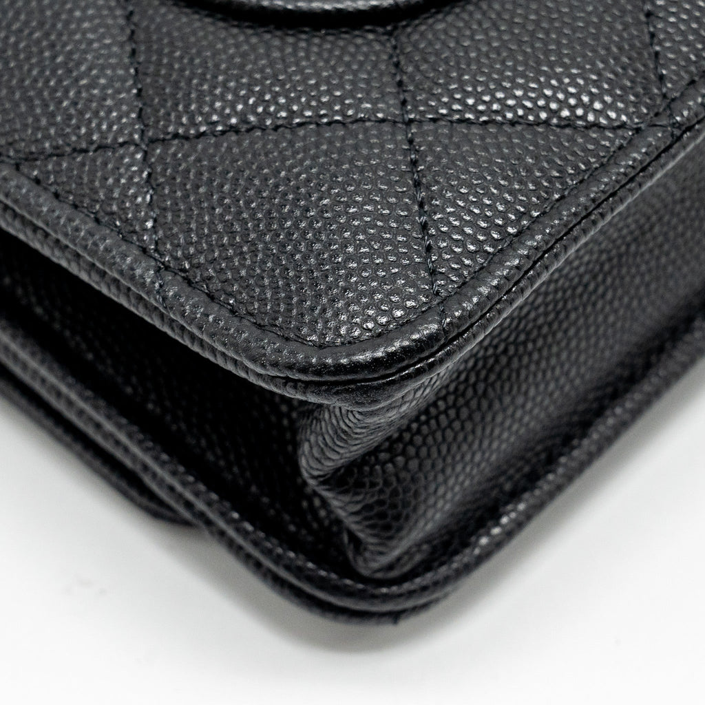 Chanel Coco Casino Wallet on Chain Caviar Black  (Microchip)