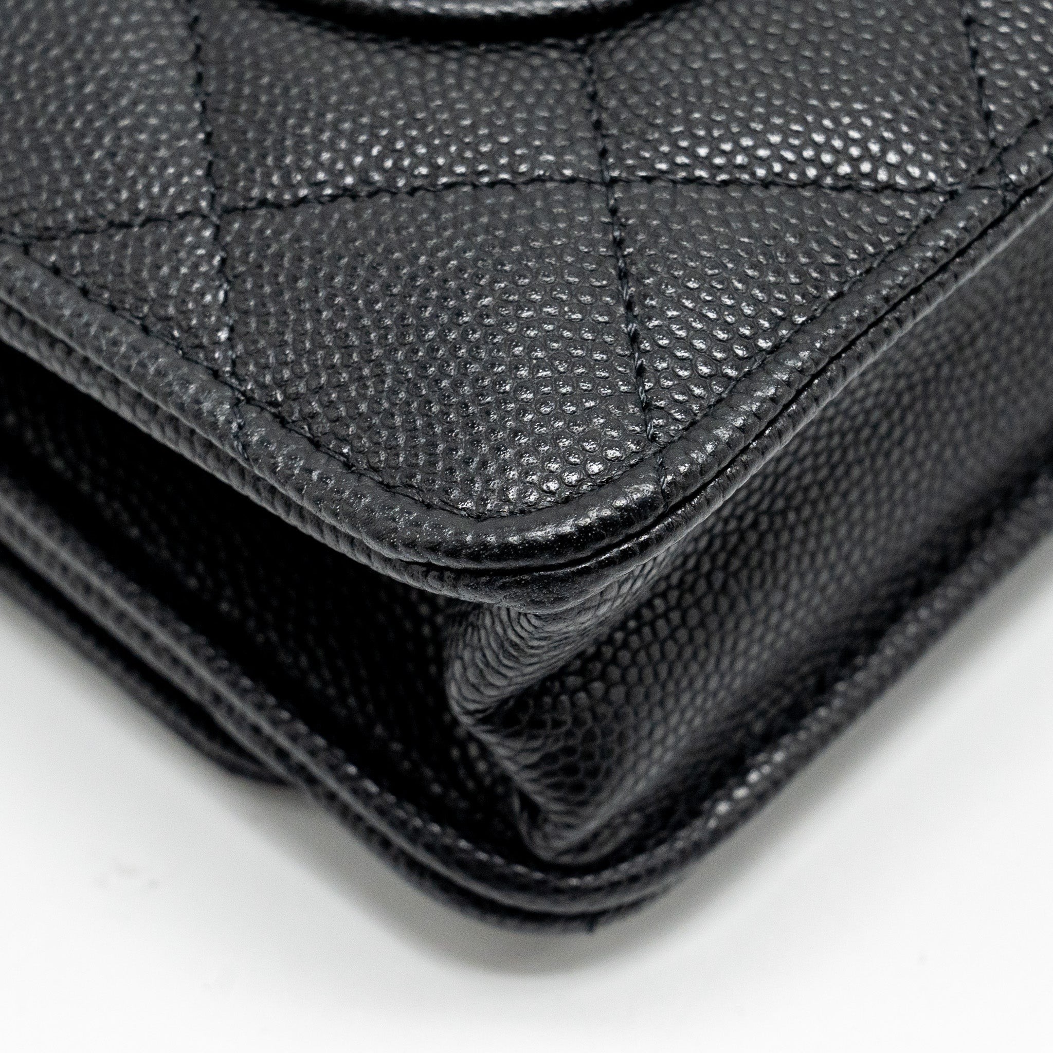 Chanel Coco Casino Wallet on Chain Caviar Black  (Microchip)