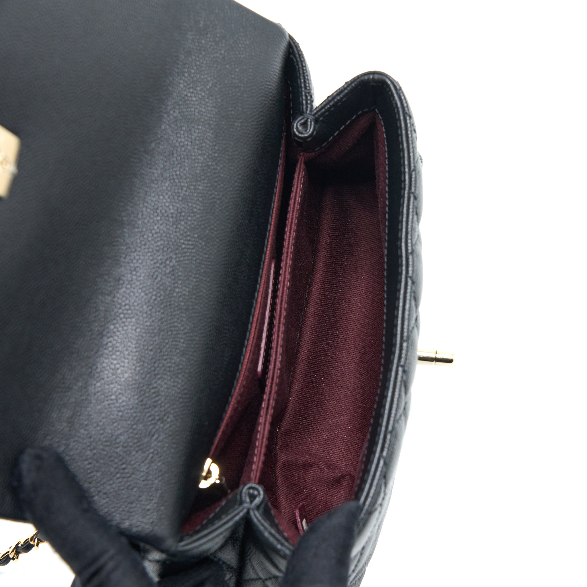 Chanel Small Coco Handle Caviar Black L