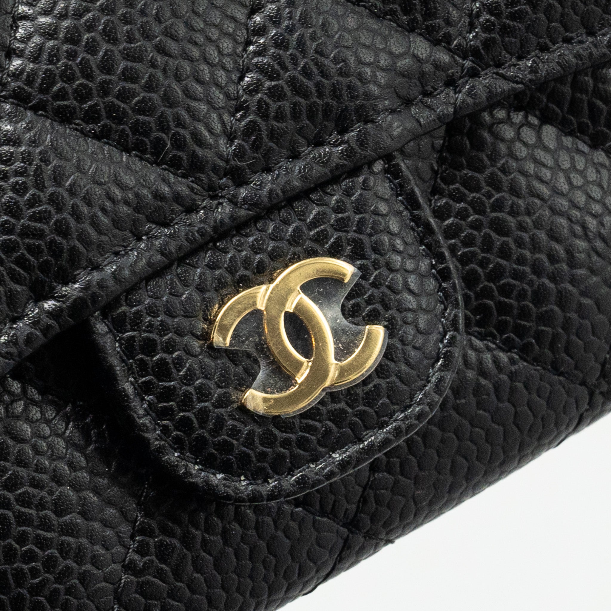 Chanel Classic Flap Card Holder Caviar Black  (microchip)