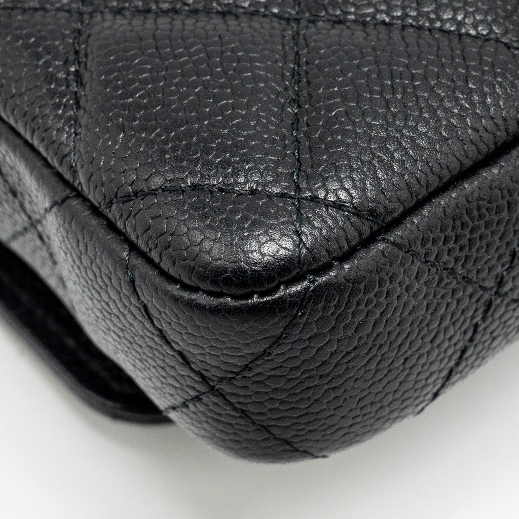 Chanel coco love mini flap wallet with chain caviar black  (Microchip)