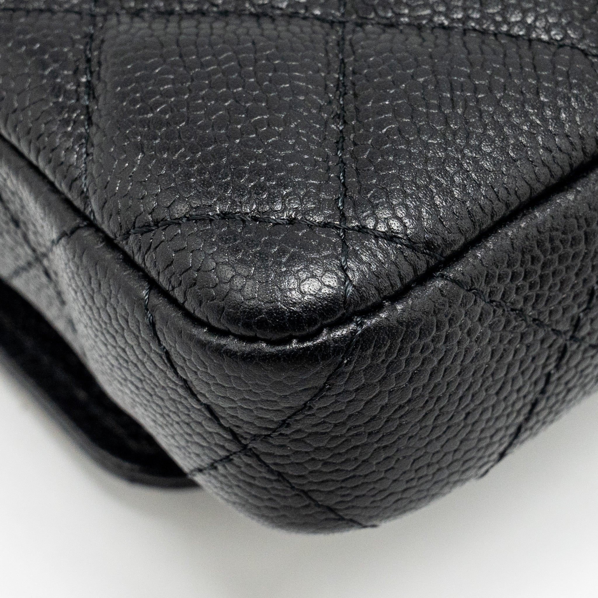 Chanel coco love mini flap wallet with chain caviar black  (Microchip)