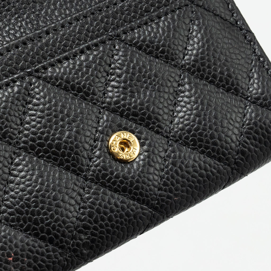 Chanel Classic Flap Card Holder Caviar Black  (microchip)