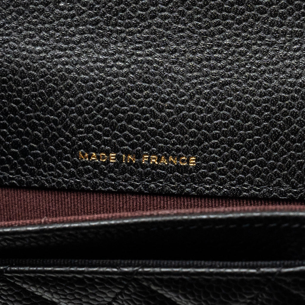 Chanel Classic Flap Card Holder Caviar Black  (microchip)