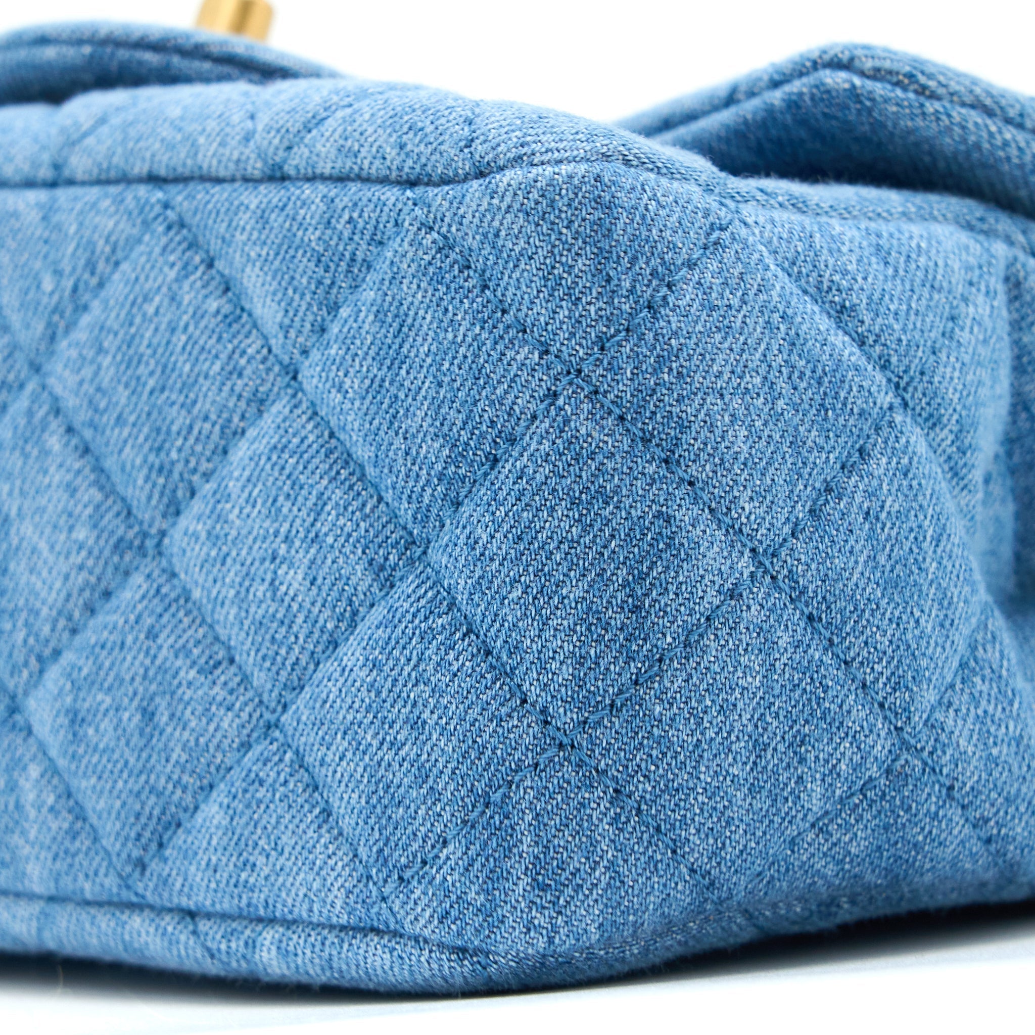 Chanel Pearl Crush Mini Square Flap Bag Denim  (Microchip)