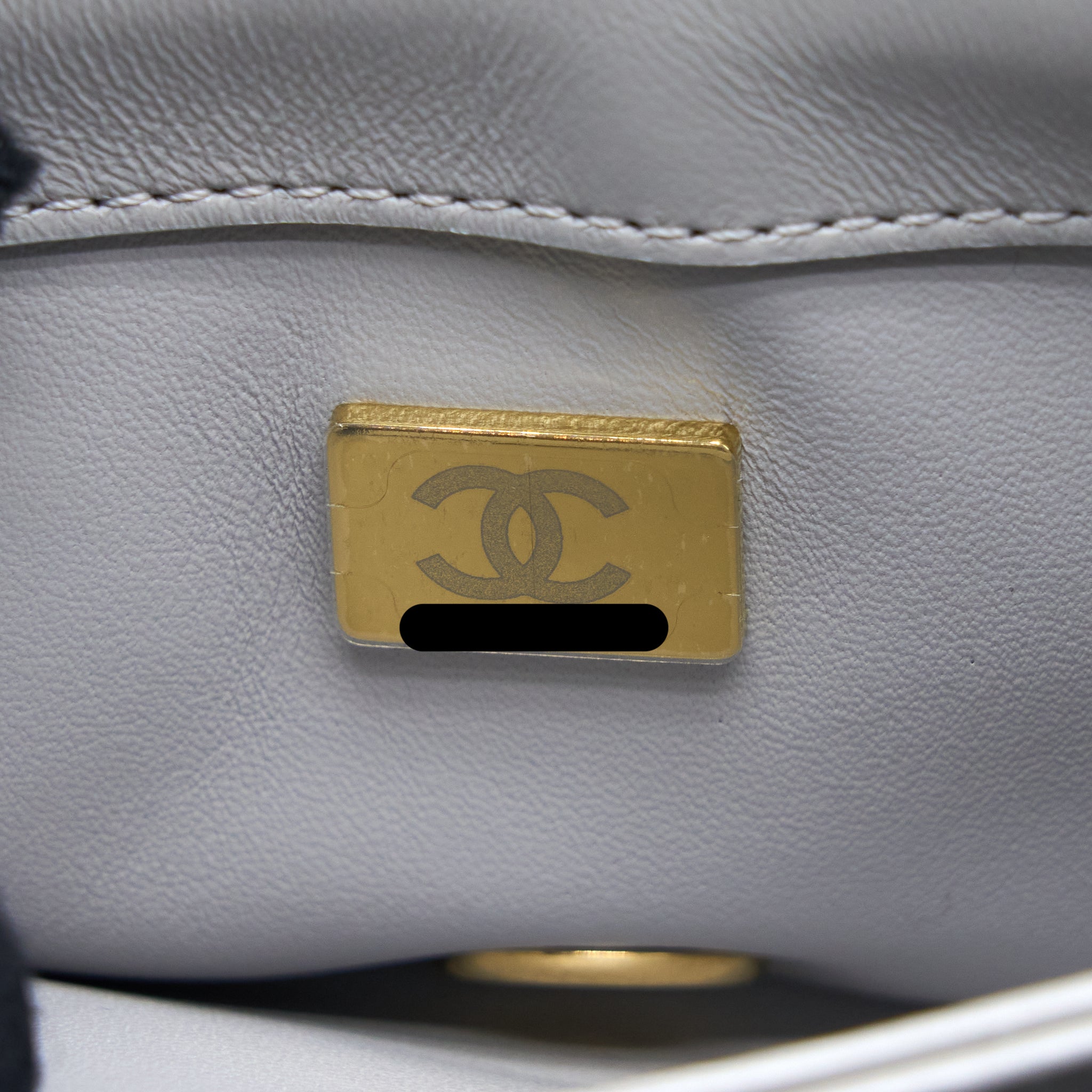 Chanel Quilted Mini Flap Bag Lambskin Light Grey  (Microchip)