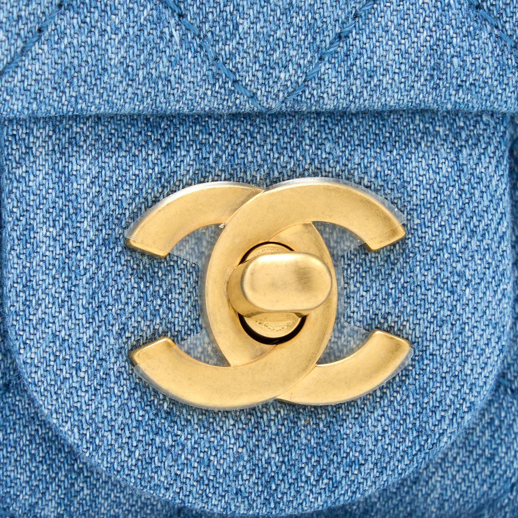 Chanel Pearl Crush Mini Square Flap Bag Denim  (Microchip)