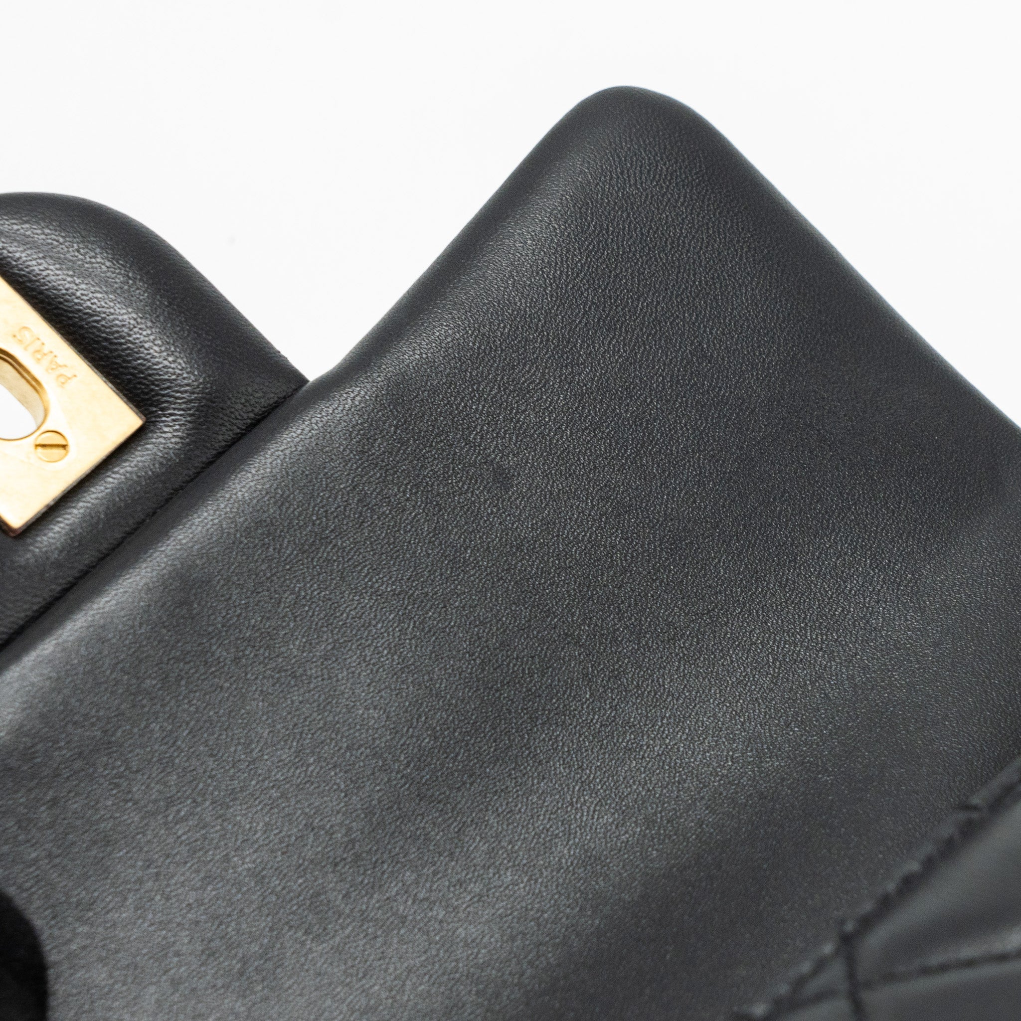 Chanel Pearl Crush Mini  Square Flap Bag Lambskin Black  (microchip)