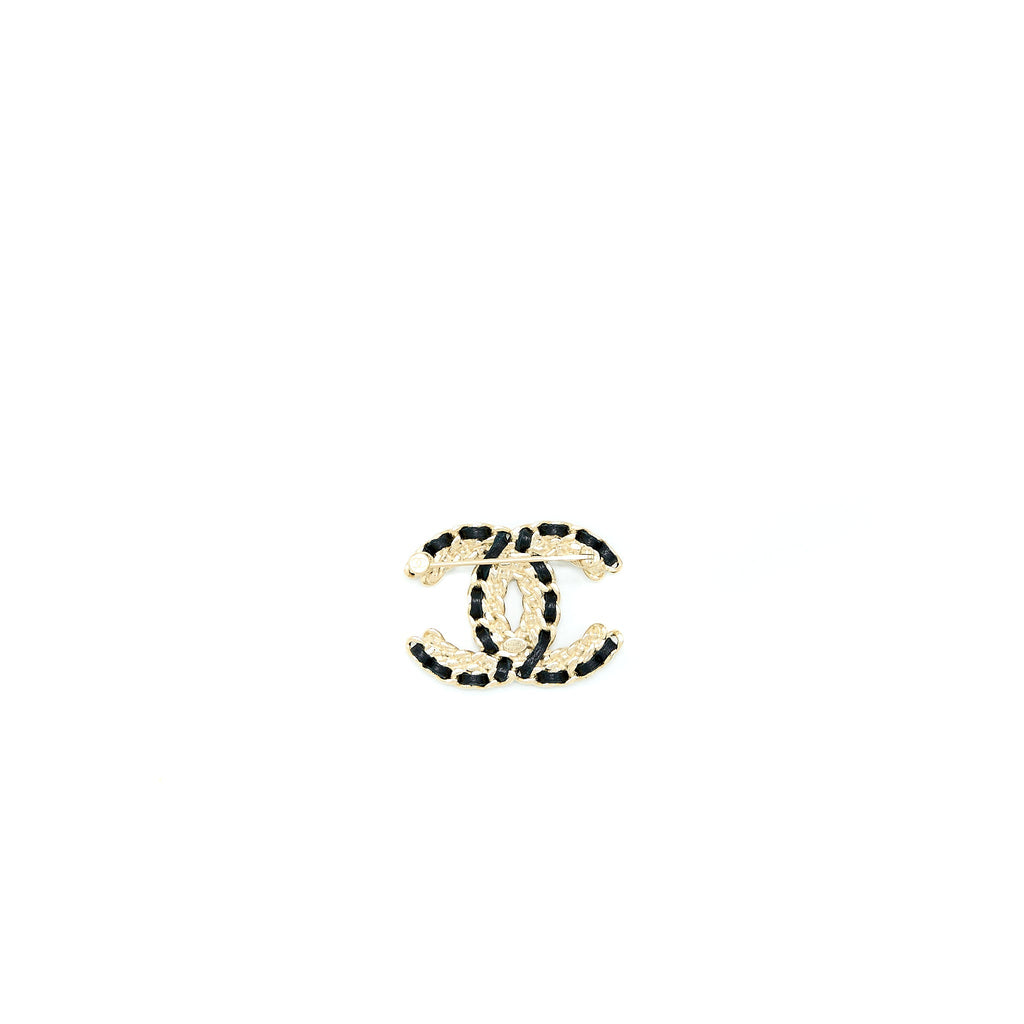 Chanel Leather Chain/ Crystal Brooch L