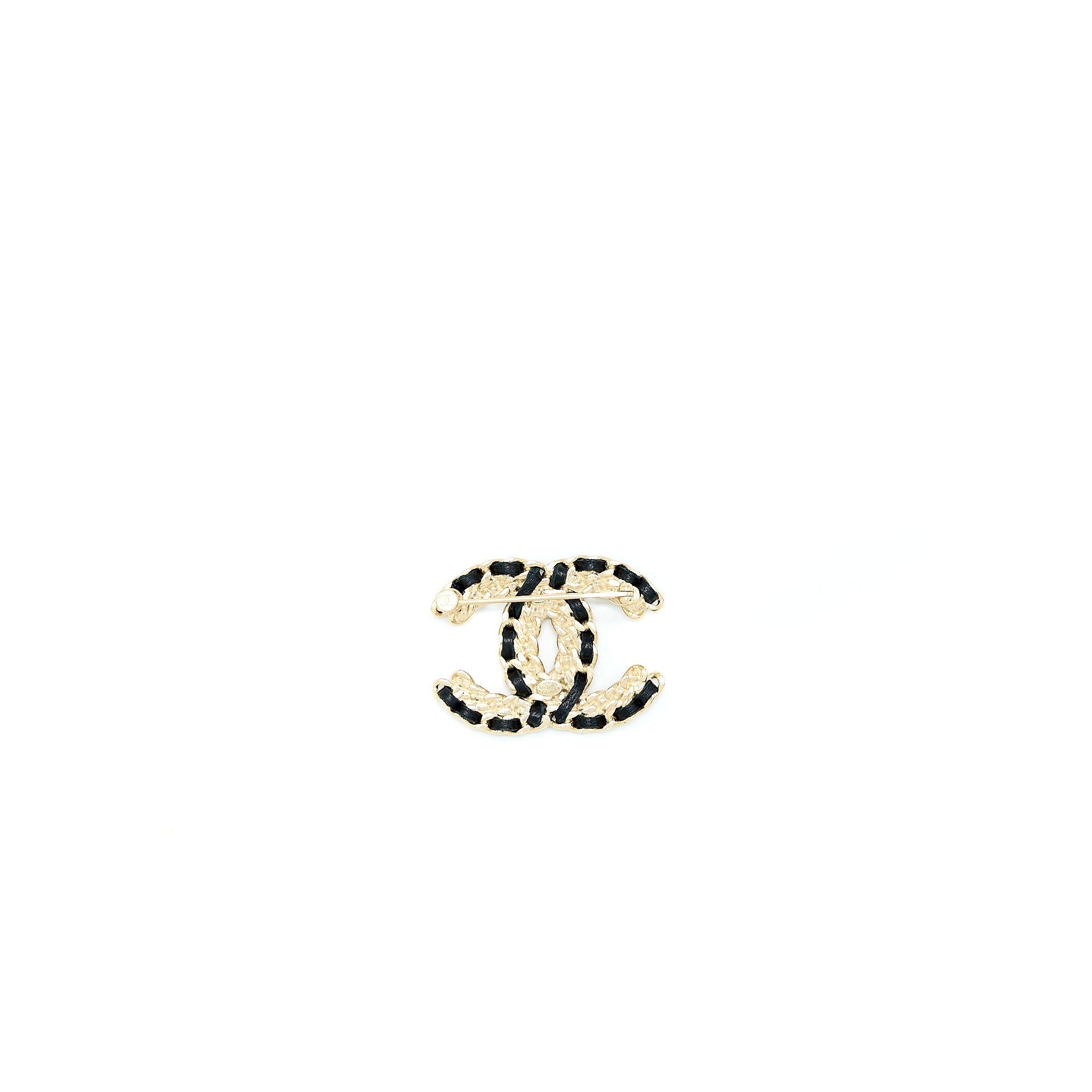 Chanel Leather Chain/ Crystal Brooch L