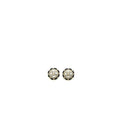 Chanel Round CC Logo Earring Leather Chain/Crystal Light Gold Tone