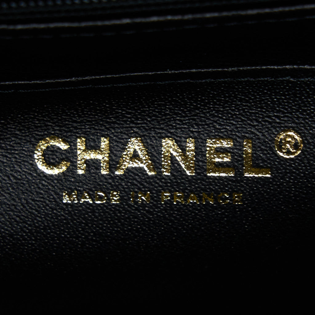 Chanel 21K Top Handle Mini Rectangular Flap Bag Lambskin Black Brushed (Microchip)