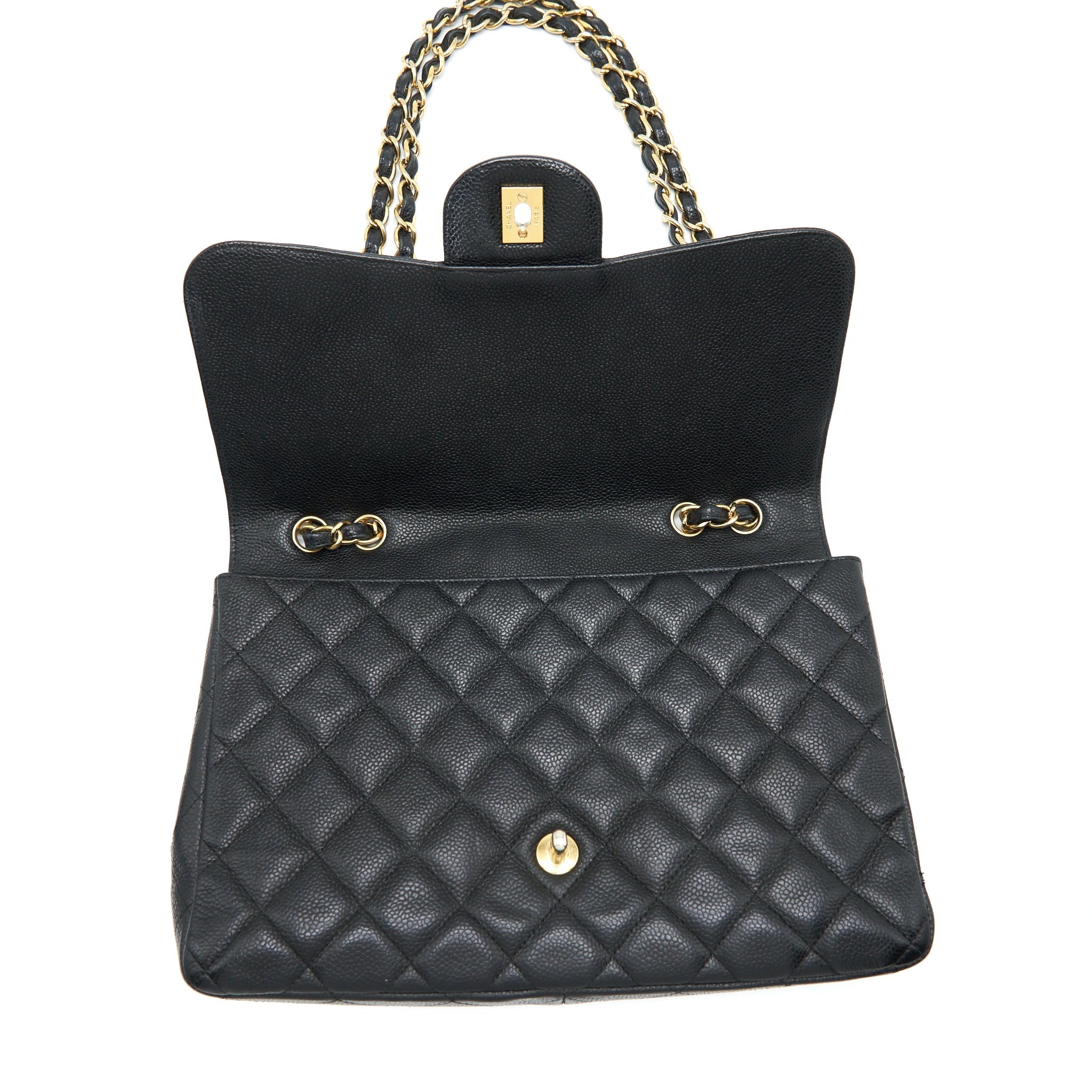 Chanel Jumbo Single Flap Bag Caviar Black