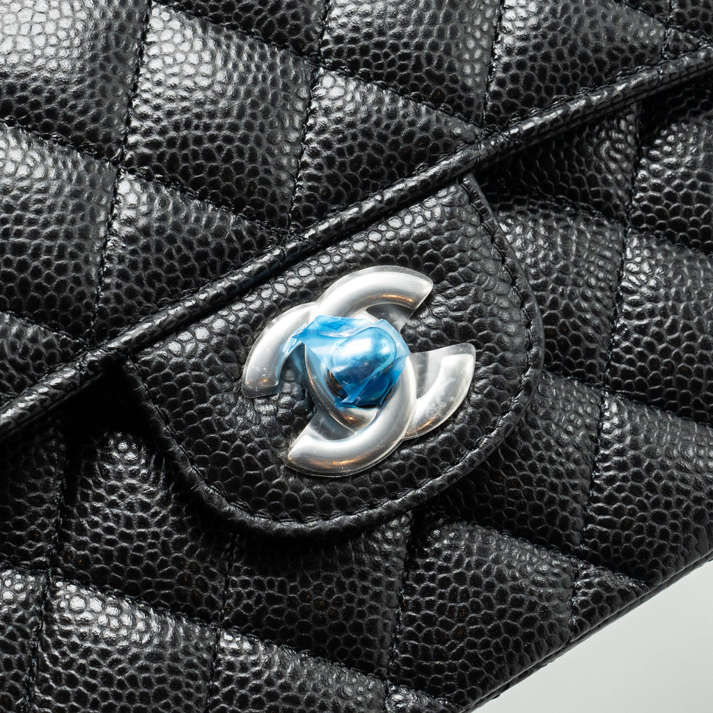 Chanel Small Classic Double Flap Bag Caviar BLACK  (Microchip)