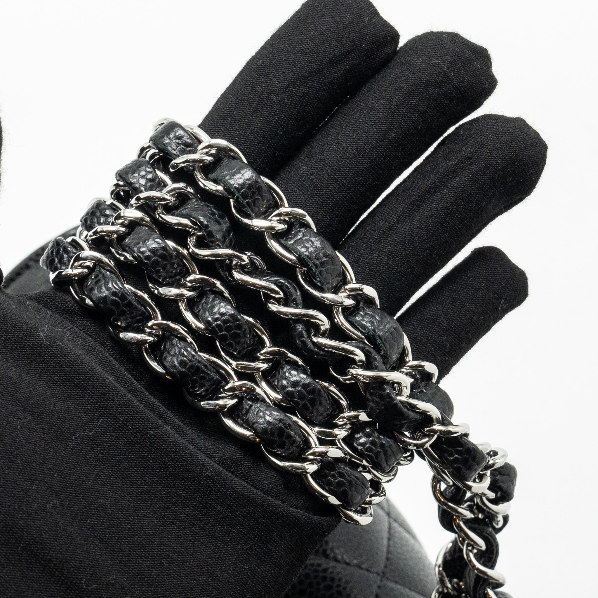 Chanel Small Classic Double Flap Bag Caviar BLACK  (Microchip)