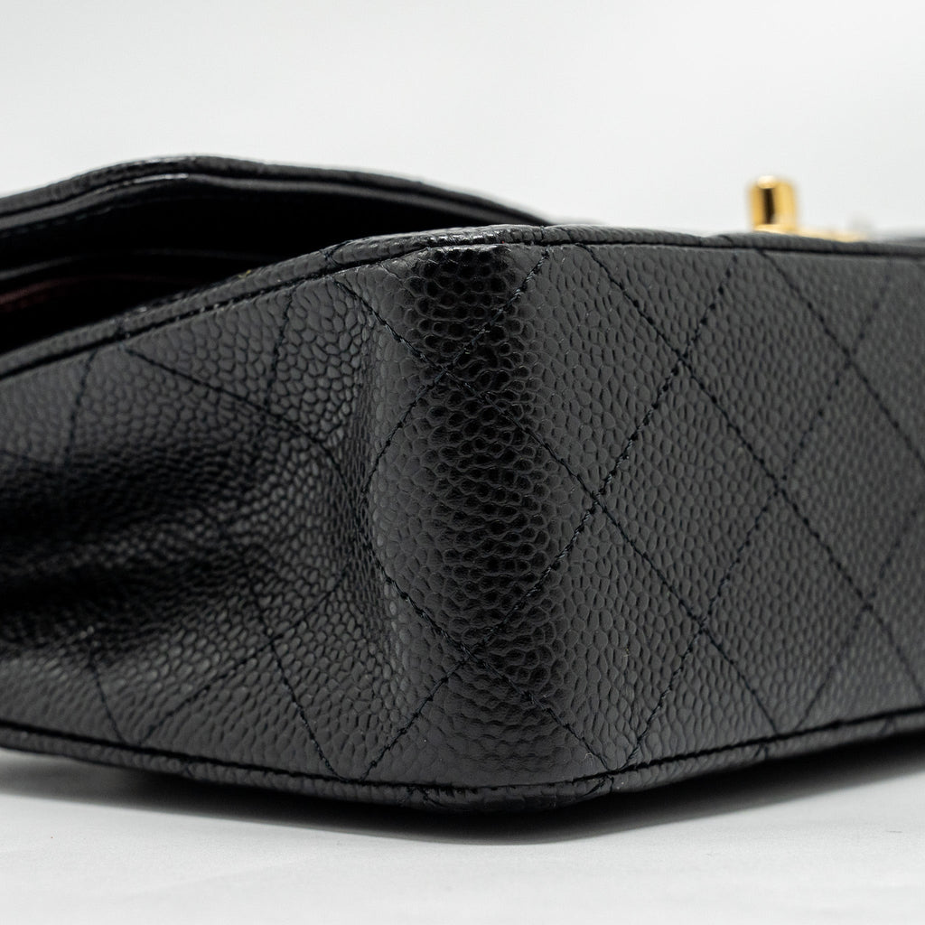 Chanel Medium Classic Double Flap Bag Caviar Black  (Microchip)