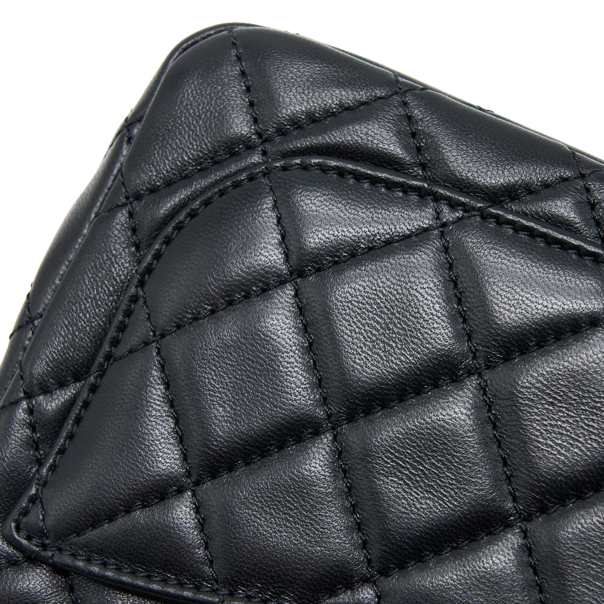 Chanel Pearl Crush Mini Square Flap Bag Lambskin Black  (Microchip)