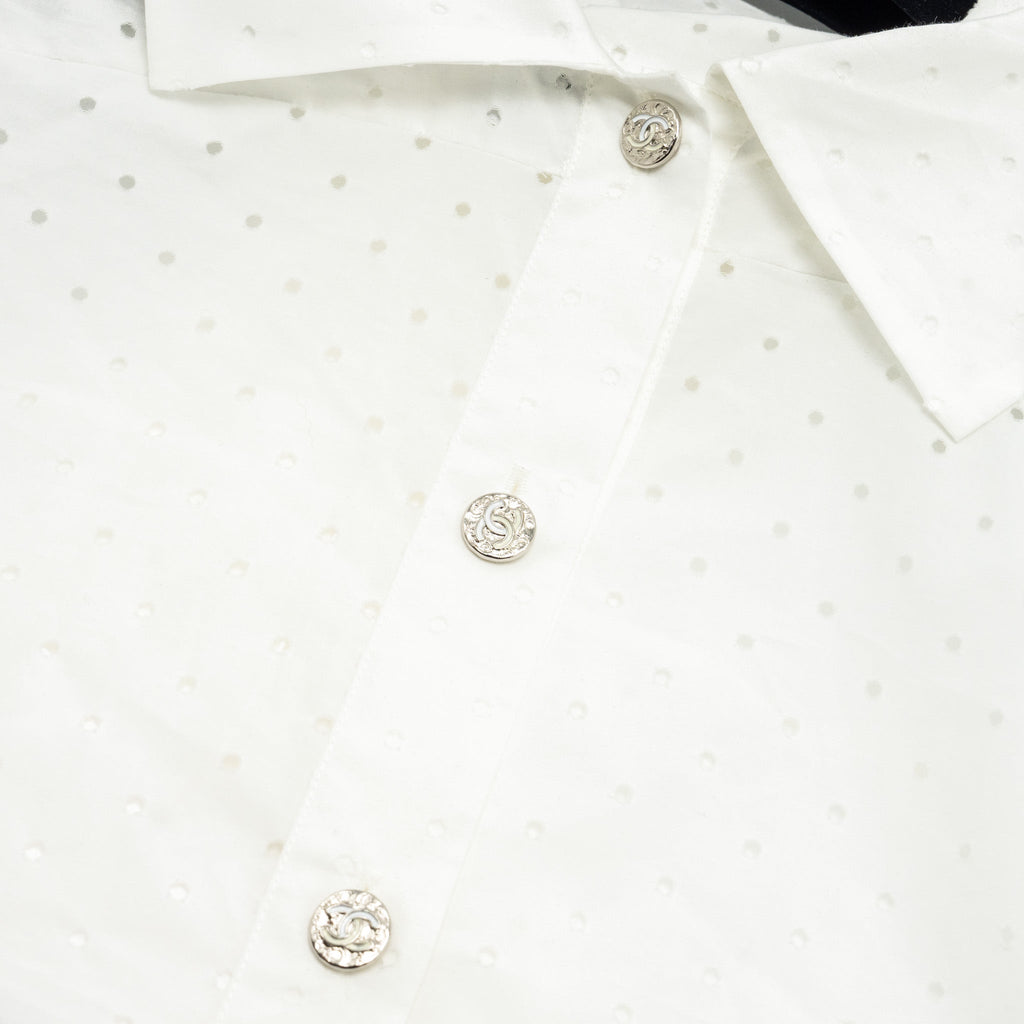 Chanel size 34 23S blouse shirt cotton white