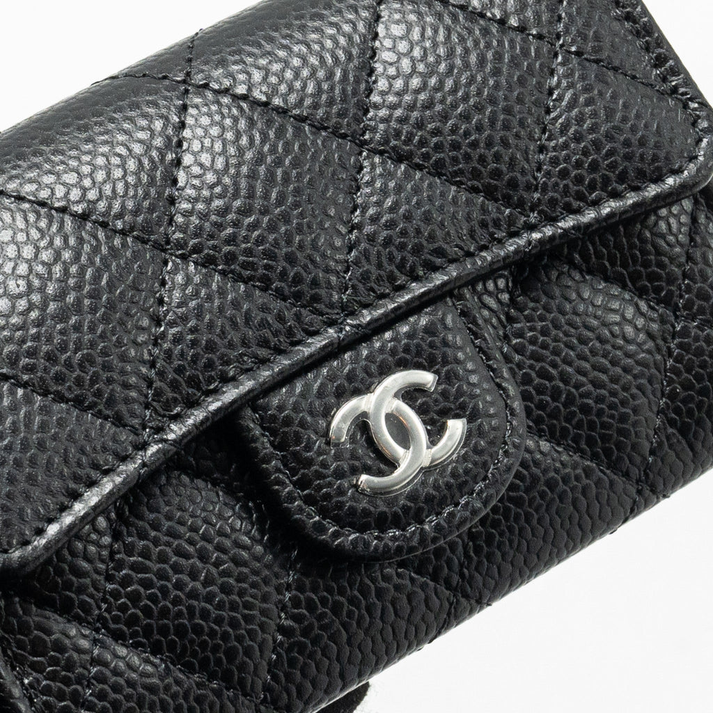 CHANEL CLASSIC flap card holder caviar black  (Microchip)