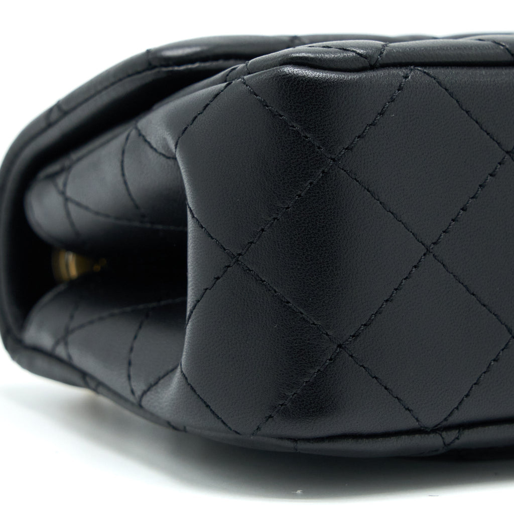 Chanel 23S Camellia Chain Mini Rectangular Lambskin Black Brushed  (Microchip)