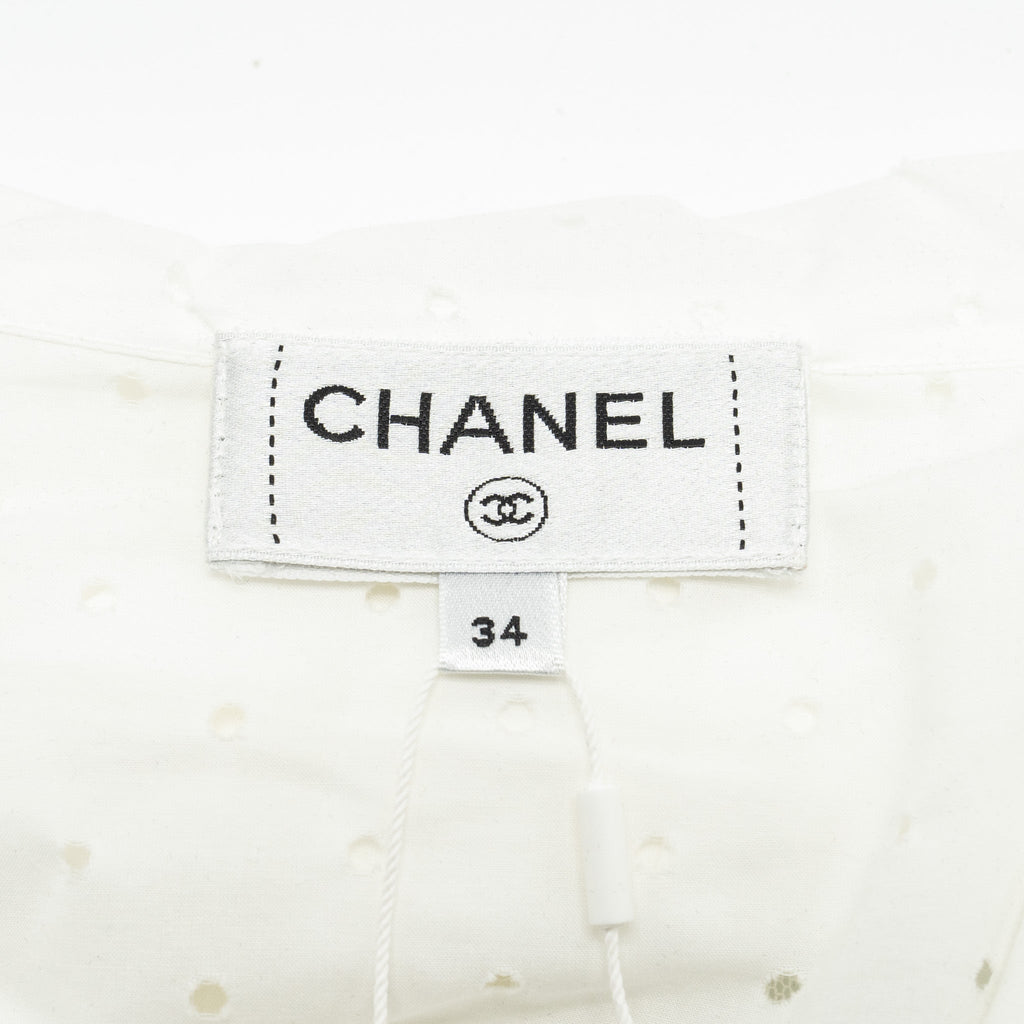 Chanel size 34 23S blouse shirt cotton white