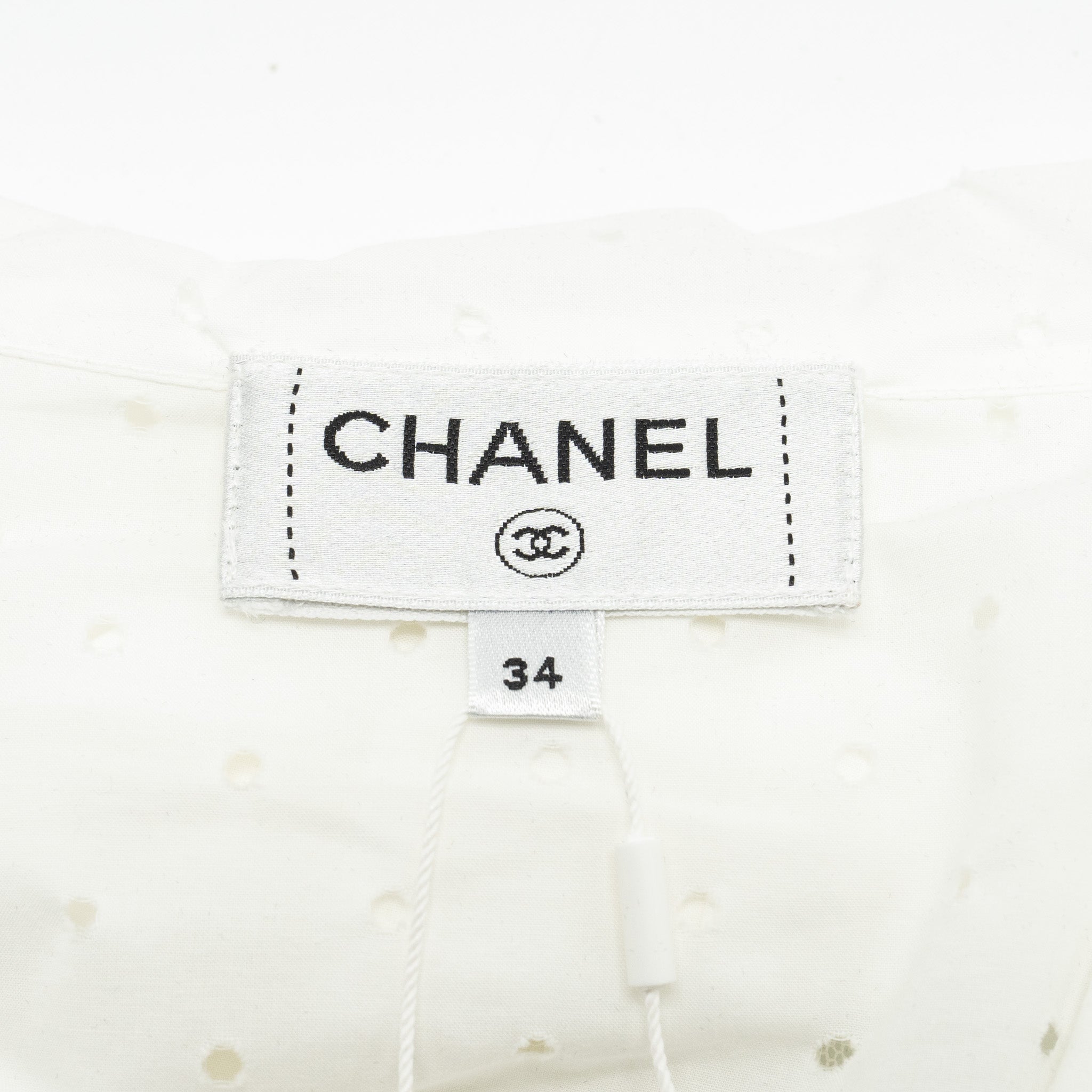 Chanel size 34 23S blouse shirt cotton white