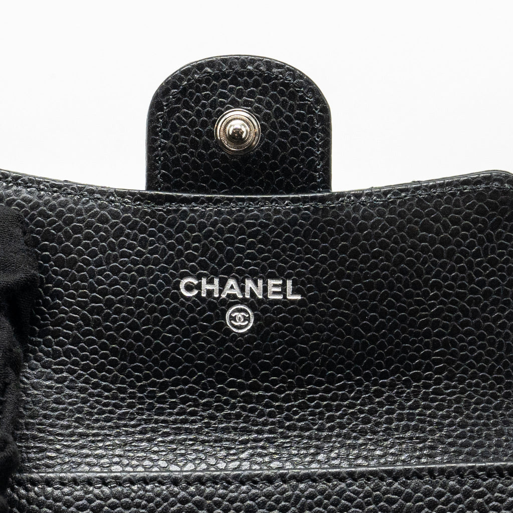 CHANEL CLASSIC flap card holder caviar black  (Microchip)