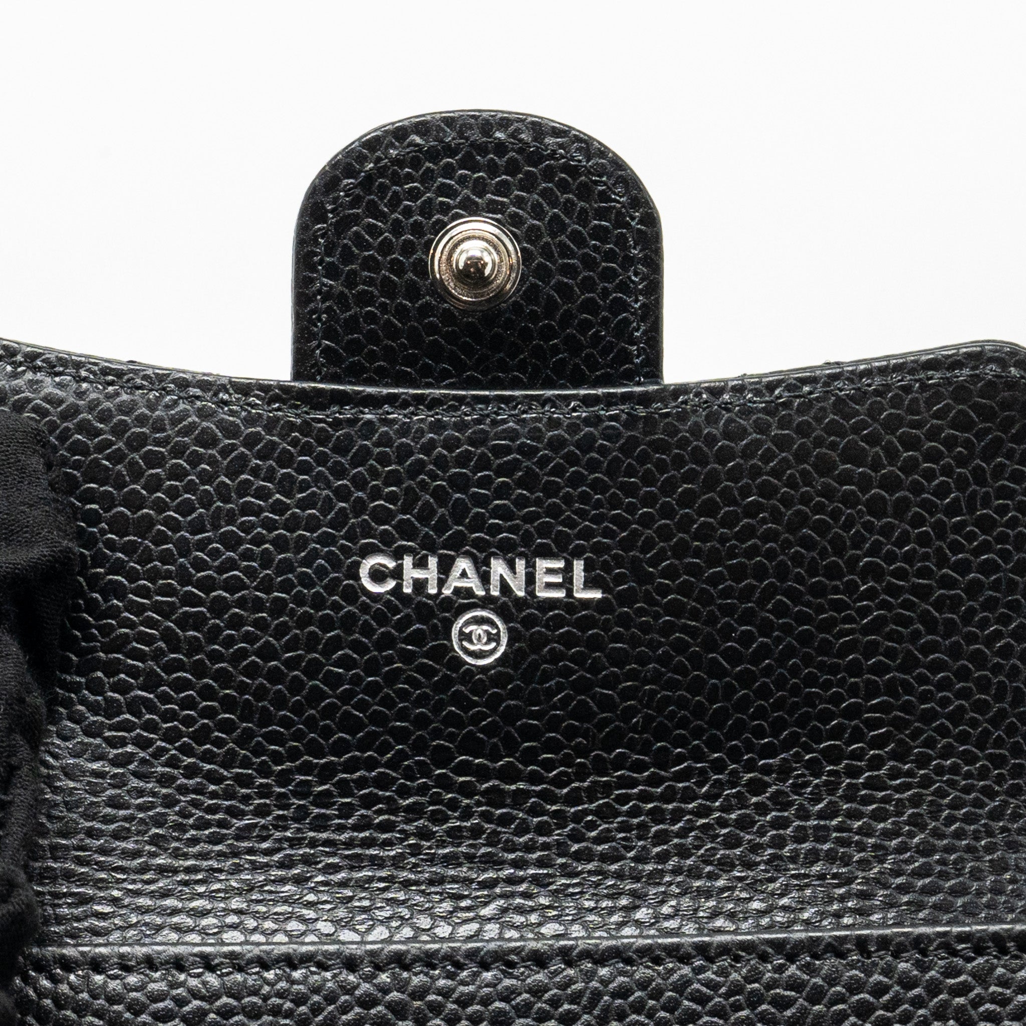 CHANEL CLASSIC flap card holder caviar black  (Microchip)