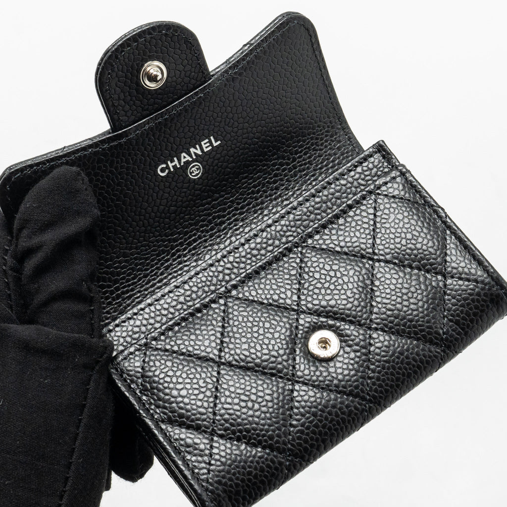 CHANEL CLASSIC flap card holder caviar black  (Microchip)