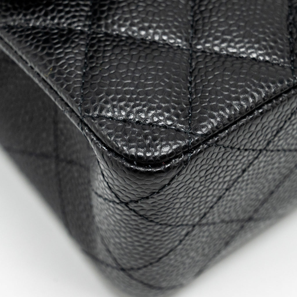 Chanel Medium Classic Double Flap Bag Caviar Black  (Microchip)