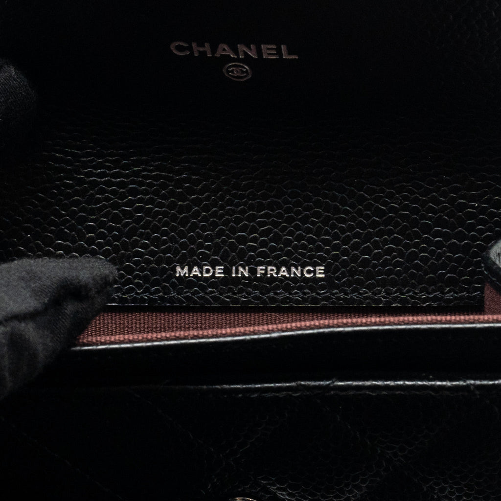 CHANEL CLASSIC flap card holder caviar black  (Microchip)