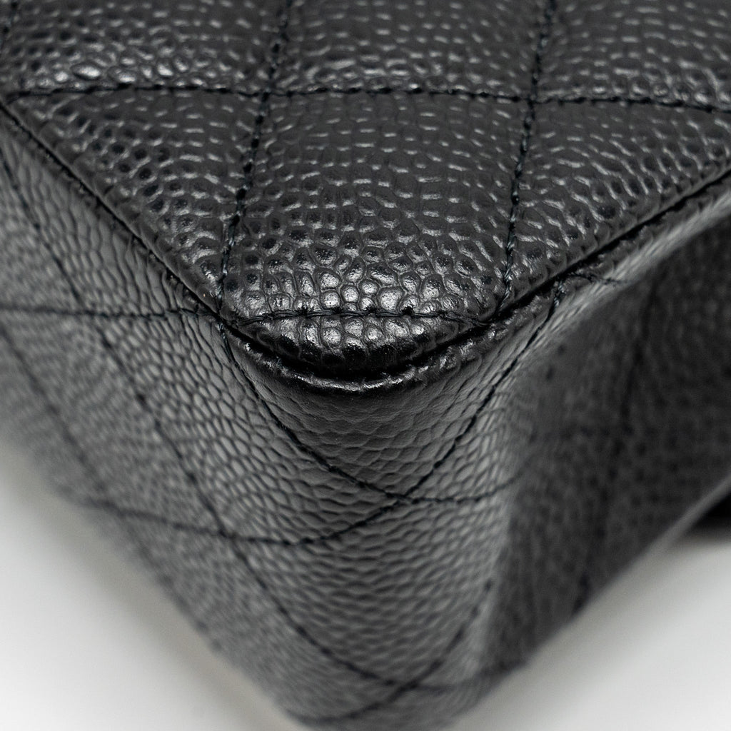 Chanel Medium Classic Double Flap Bag Caviar Black  (Microchip)