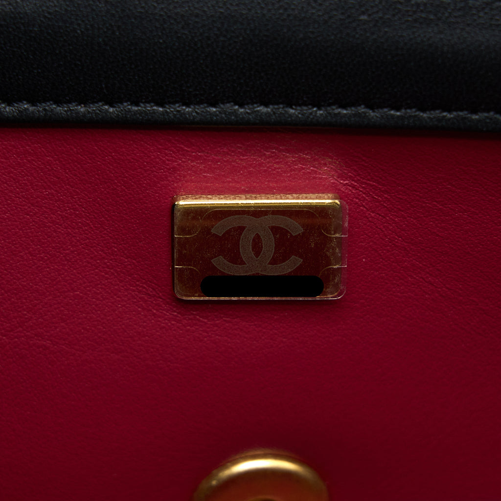 Chanel 23S Camellia Chain Mini Rectangular Lambskin Black Brushed  (Microchip)