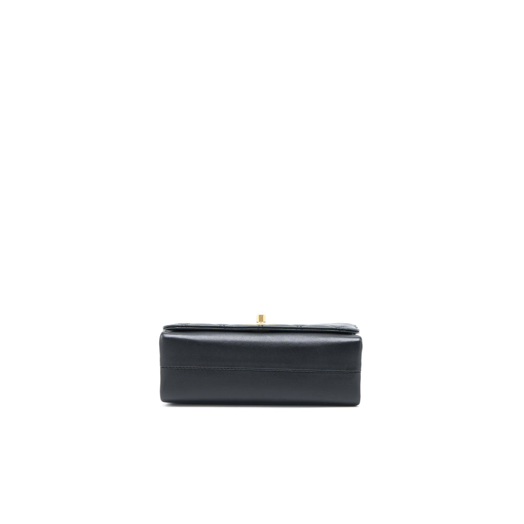 Chanel Seasonal Flap Bag Giant Chain Handle with Pearl Calfskin Black Brush  (Microchip)