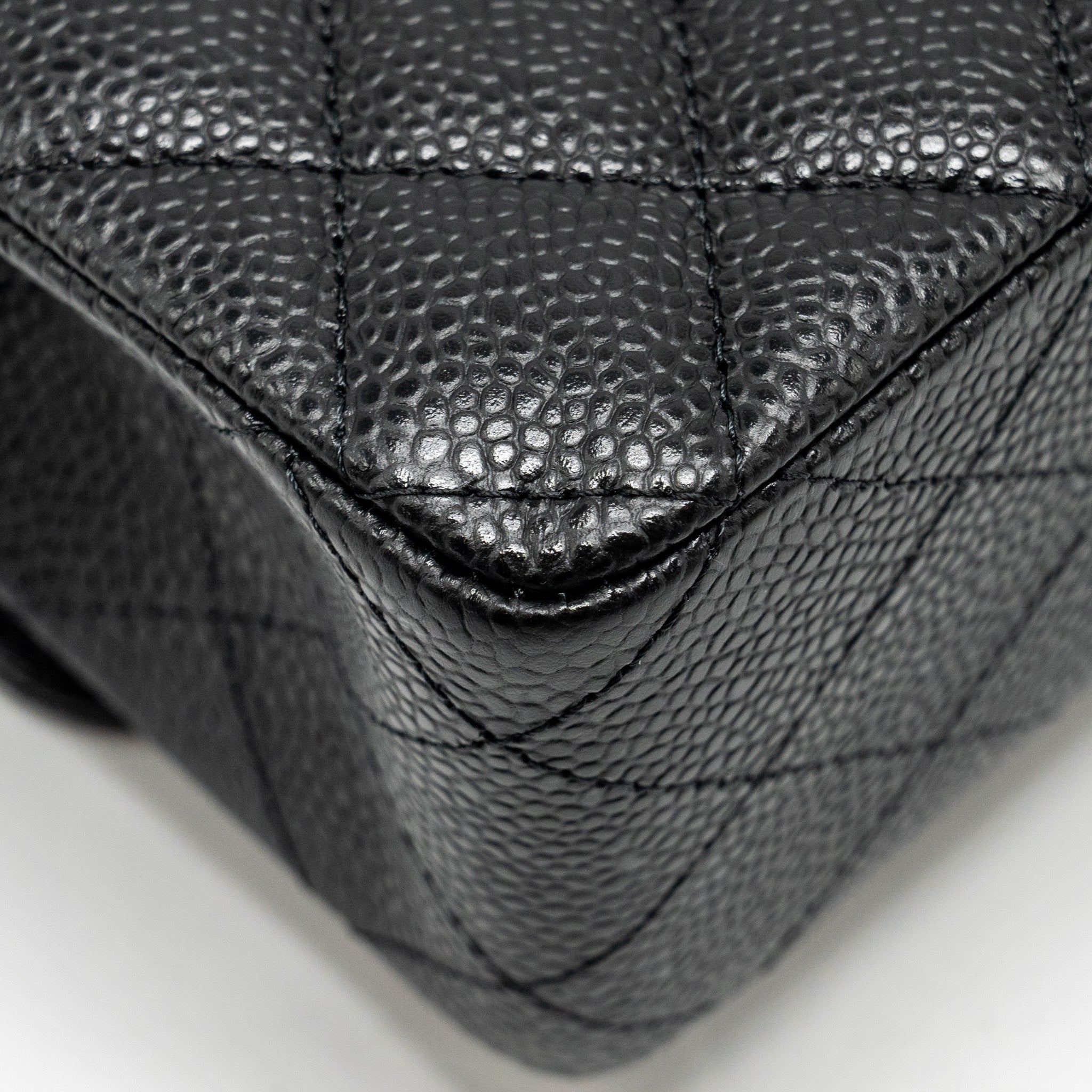 Chanel Medium Classic Double Flap Bag Caviar Black  (Microchip)
