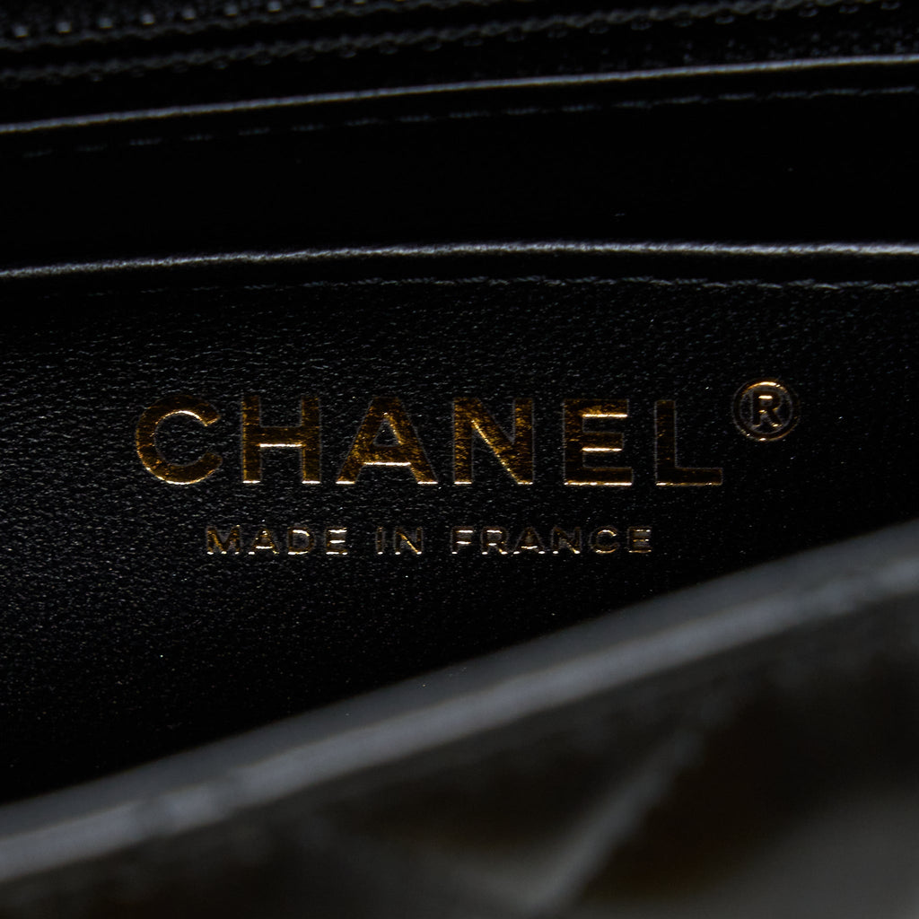 Chanel Mini Rectangular Flap Bag Lambskin Black L (Microchip)