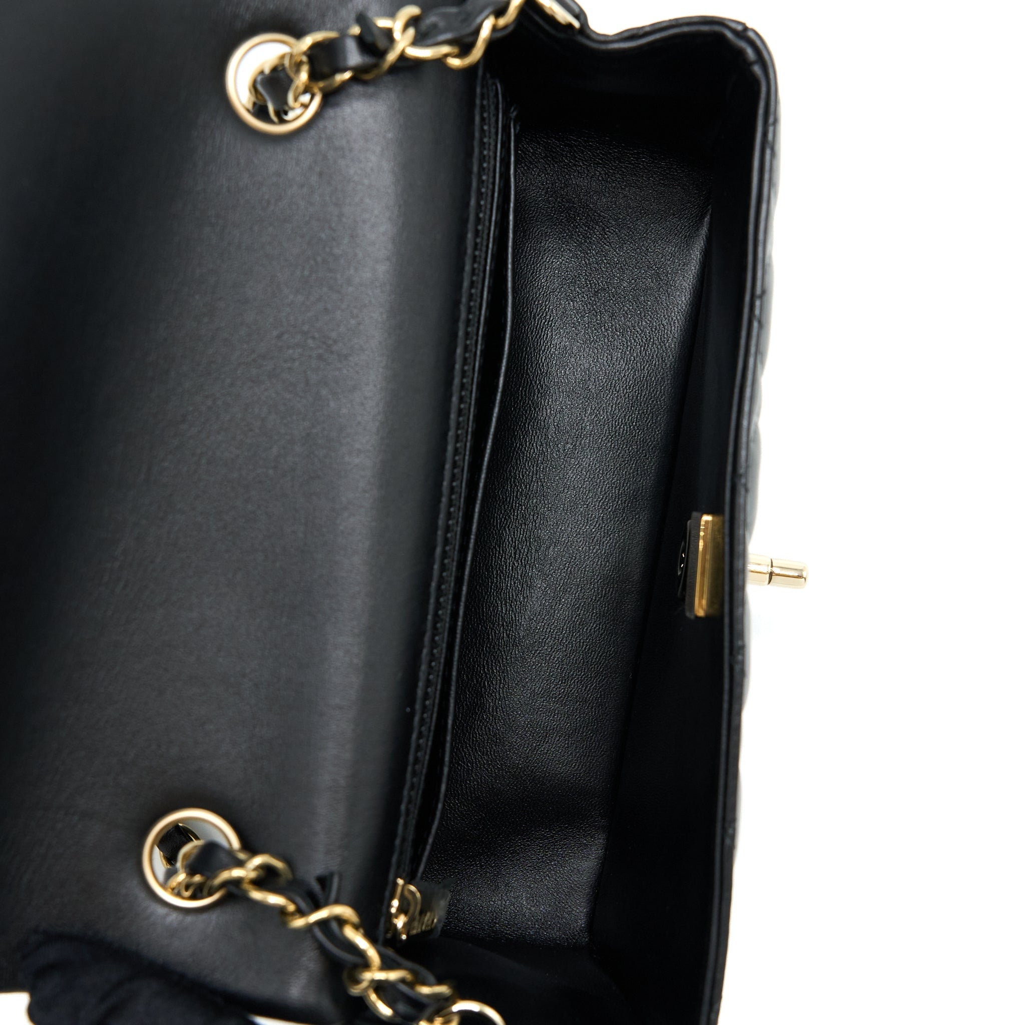 Chanel Mini Rectangular Flap Bag Lambskin Black L (Microchip)