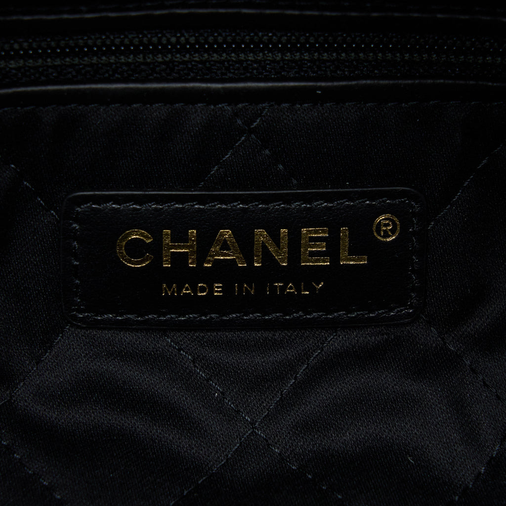 Chanel Small 22 Bag white letter Shiny Calfskin  (Microchip)
