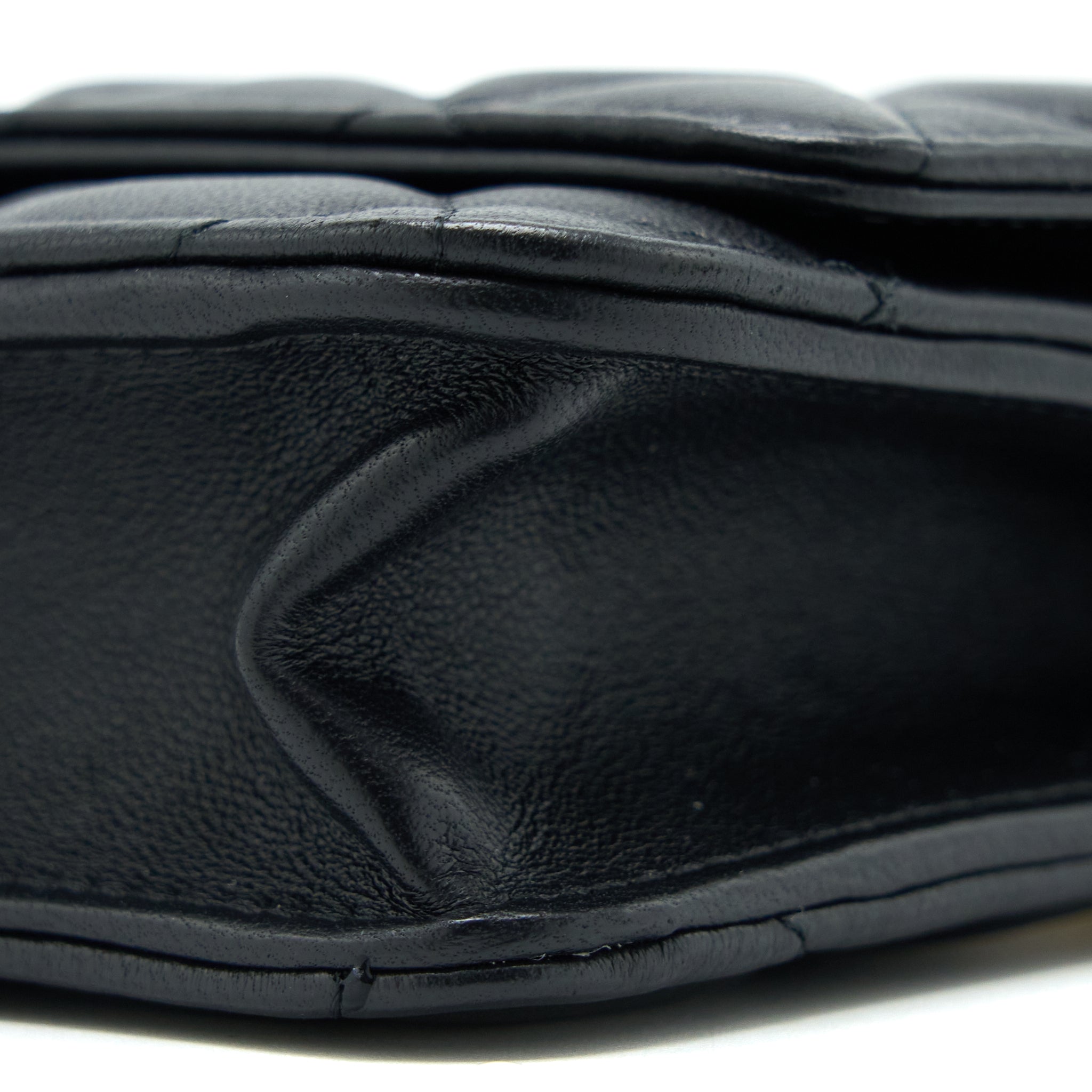 Chanel Pearl Crush Wallet On Chain Lambskin Black Brushed  (Microchip)